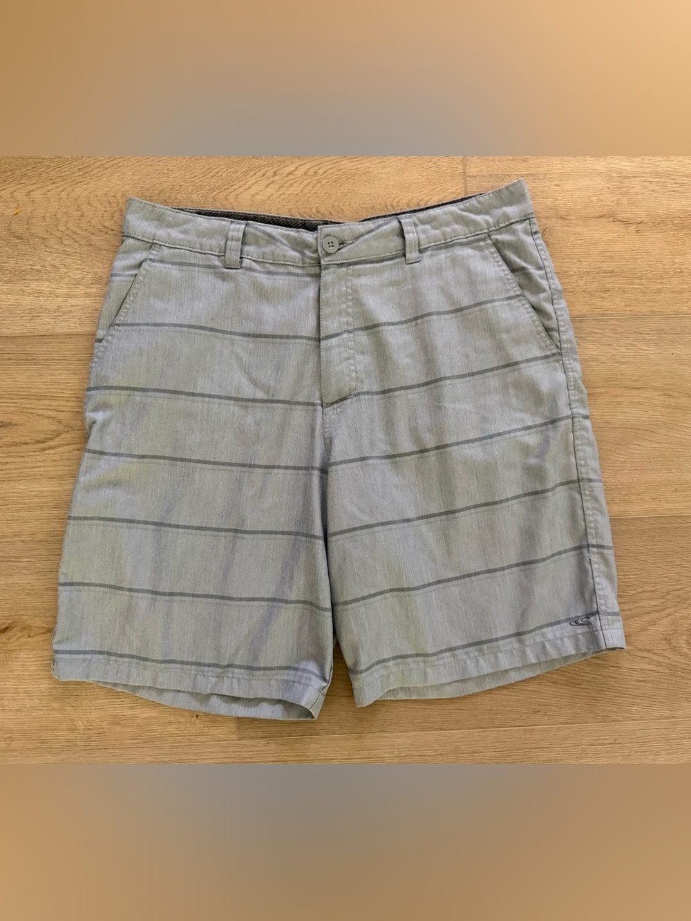 O’Neill Y2K Men’s 36 Striped 9” Walking Surf Skate Shorts Gray